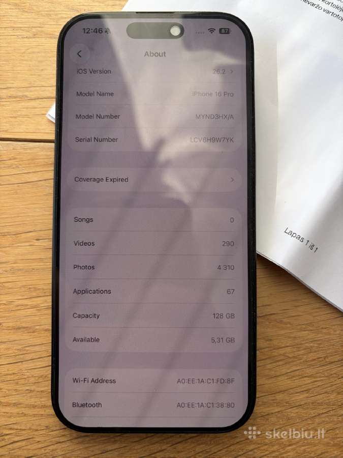Idealus iPhone 16 Pro 128gb - nuotraukos Nr. 5