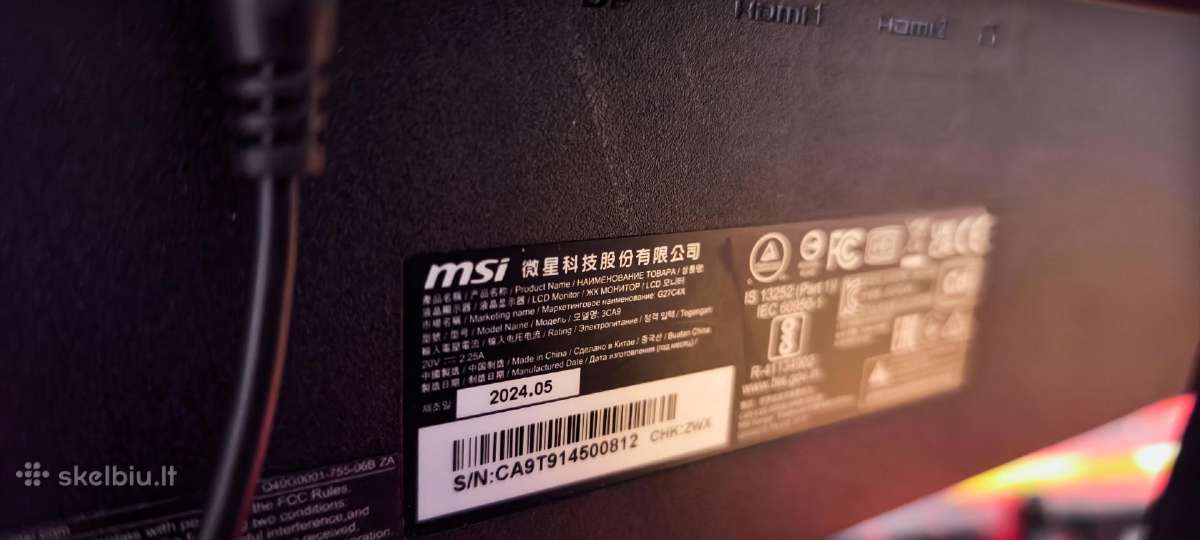 Msi gaming 27 lenktas, 250hz kaip naujas - nuotraukos Nr. 2