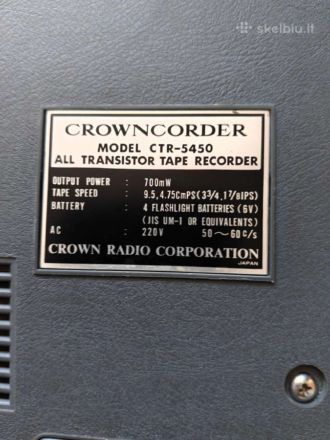 Netestuotas Crowncorder Ctr-5450 magnetafonas - nuotraukos Nr. 5