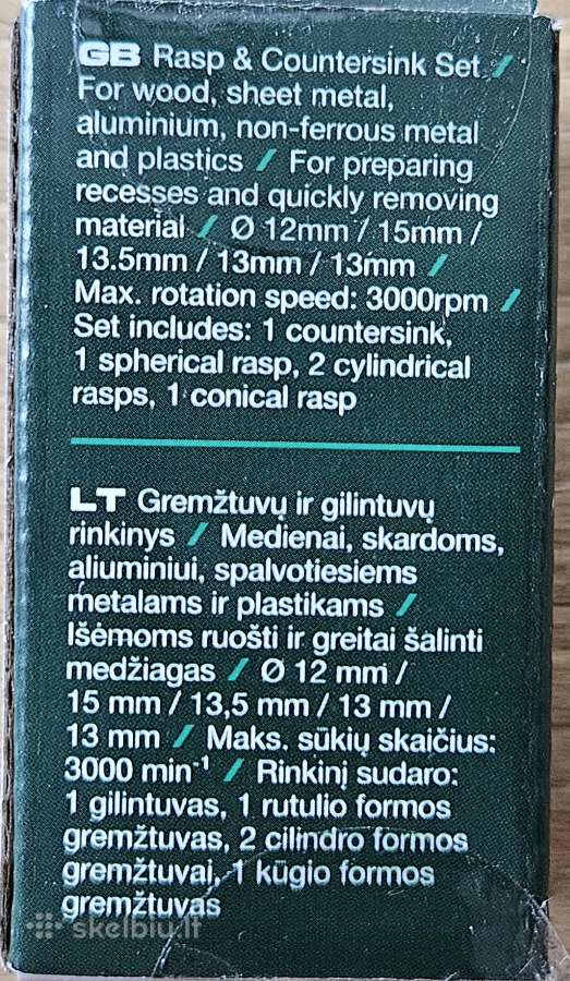 Gilintuvų ir gręmžtuvų rinkinys 5 dalys - nuotraukos Nr. 2