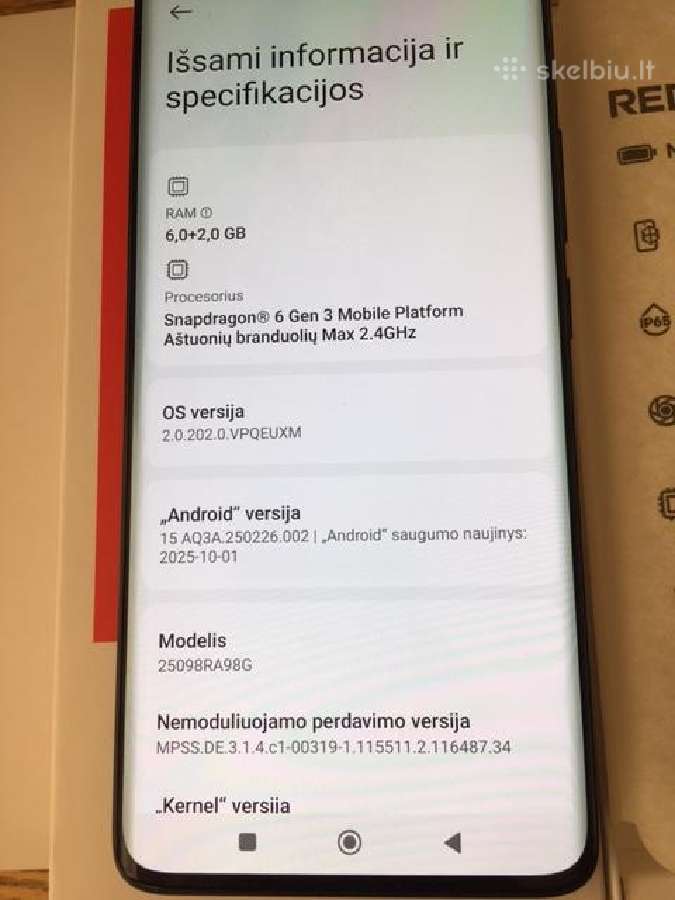 Parduodu tel. Redmi note 15 5G - nuotraukos Nr. 3