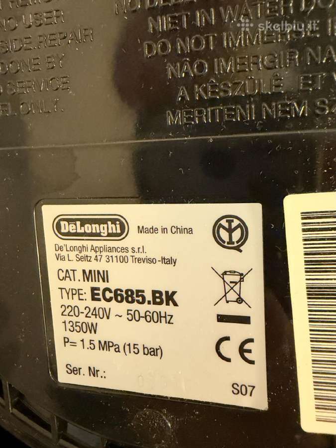 Kavos aparatas Delonghi Dedica Style Ec685.bk - nuotraukos Nr. 5