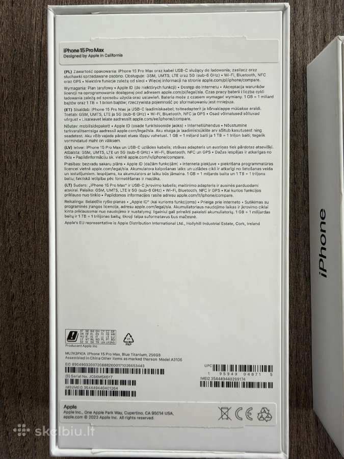 Parduodu telefonus iphone15 Pro Max ir 15 Pro - nuotraukos Nr. 5