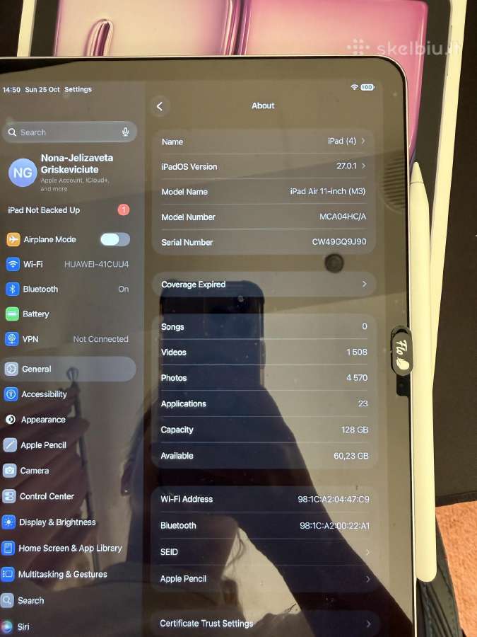 iPad Air 11 inch M3 2025 - nuotraukos Nr. 4