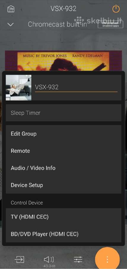 Pioneer vsx 932 Bt WiFi Atmos arc Spotify hireseq - nuotraukos Nr. 5