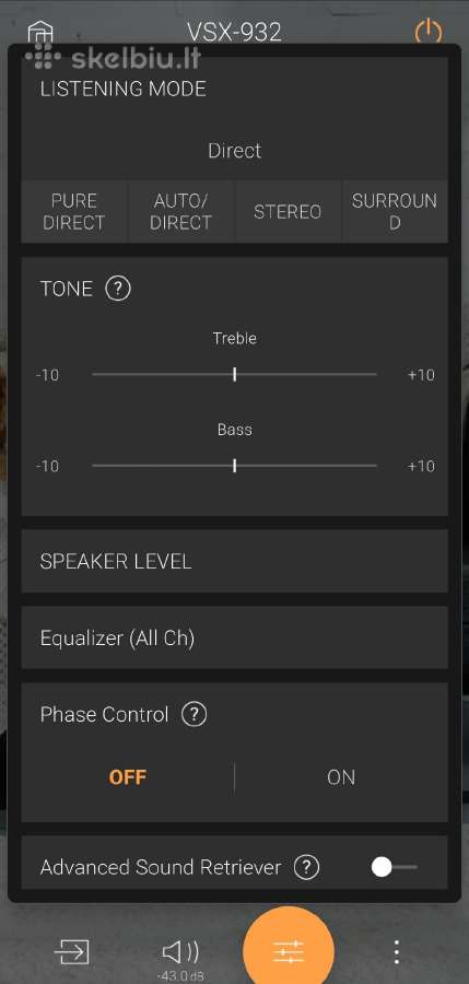 Pioneer vsx 932 Bt WiFi Atmos arc Spotify hireseq - nuotraukos Nr. 7