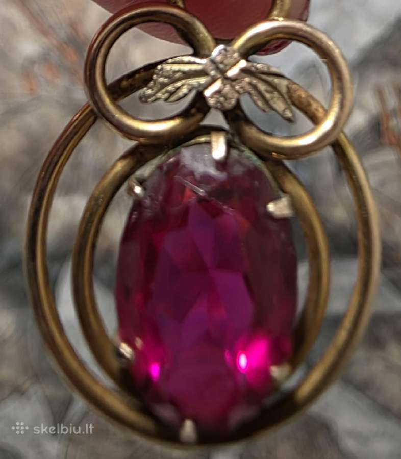 Vintage paauksuotas 14k pakabukas ir sidabro sagė - nuotraukos Nr. 2