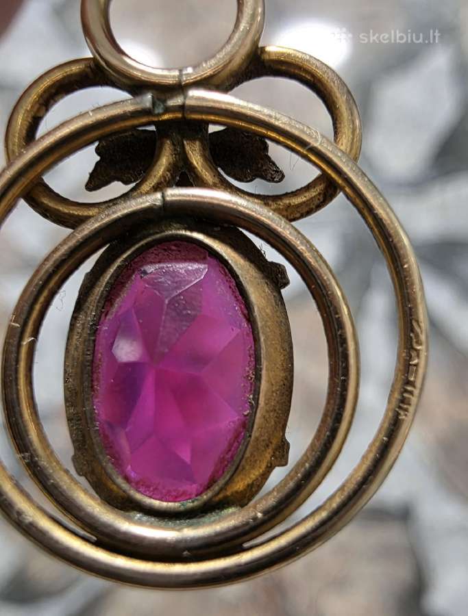Vintage paauksuotas 14k pakabukas ir sidabro sagė - nuotraukos Nr. 5