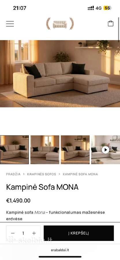 Premium klases kampine sofa su miegamaja funkcija - nuotraukos Nr. 8
