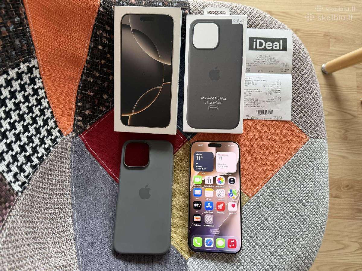 Phone 16 Pro Max,256gb.,garantija,idealus,titanium - nuotraukos Nr. 3