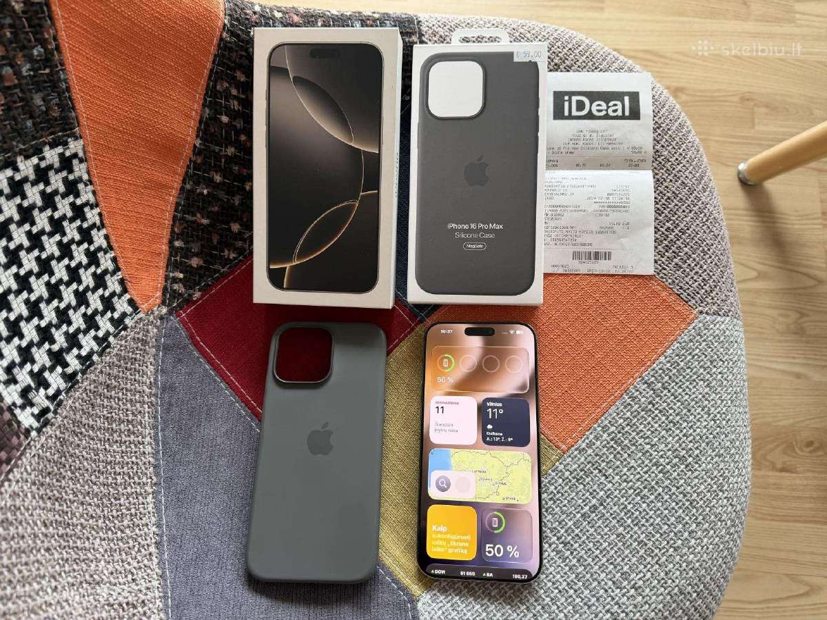 Phone 16 Pro Max,256gb.,garantija,idealus,titanium - nuotraukos Nr. 4