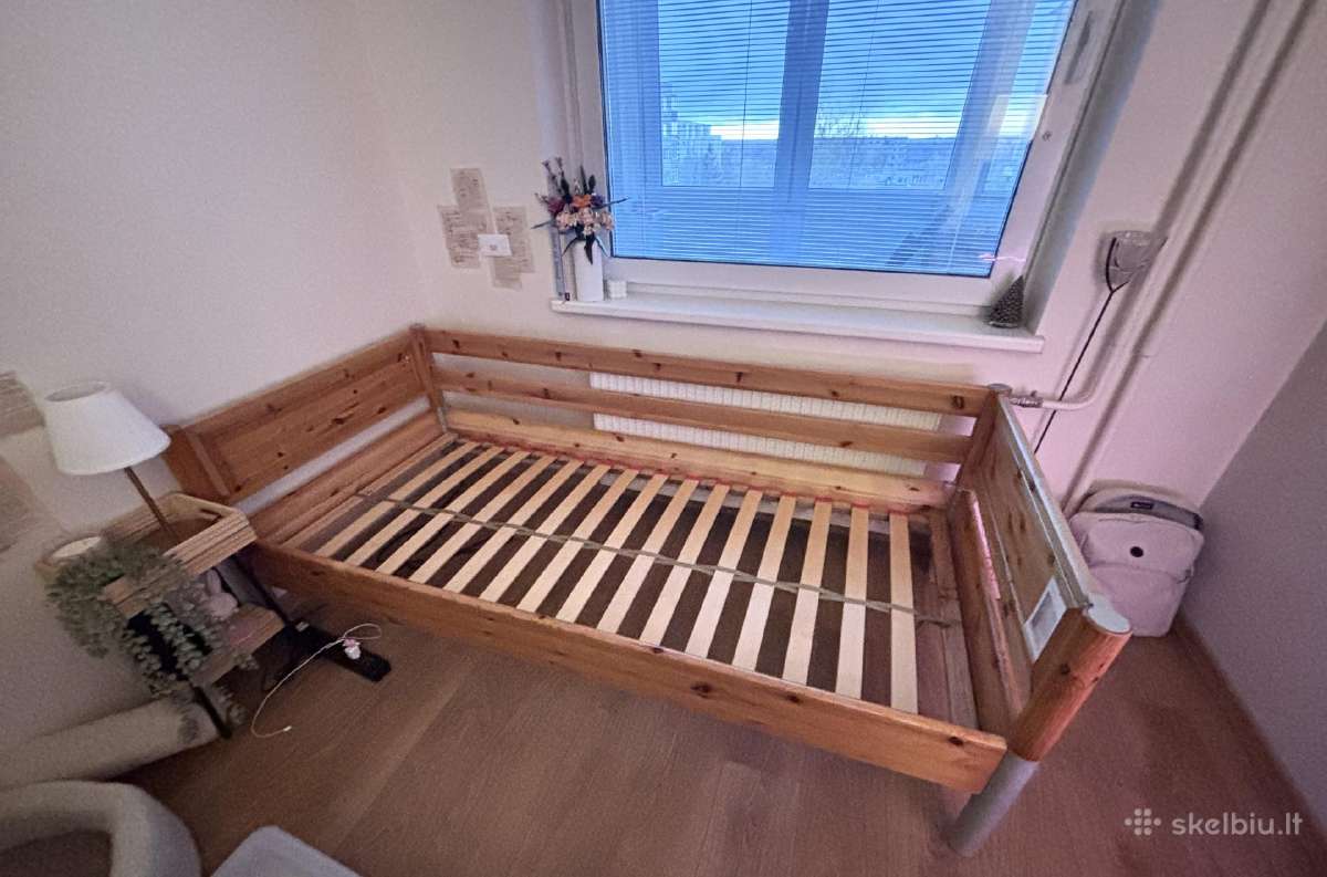 Viengulės lovos medinis rėmas jaunuolio kambariui - nuotraukos Nr. 4