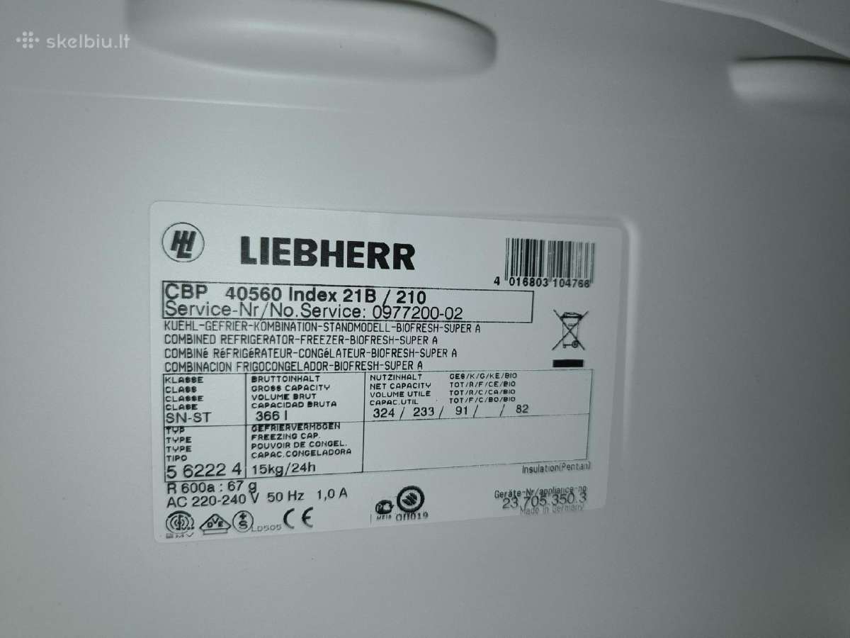 Naudotas Liebherr Cbp 40560 su biofresh - nuotraukos Nr. 9