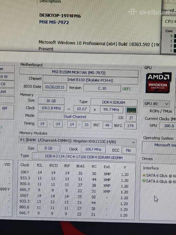 Stacionarus kompiuteris i5 6500, r9 390, Ddr4 16gb - nuotraukos Nr. 9