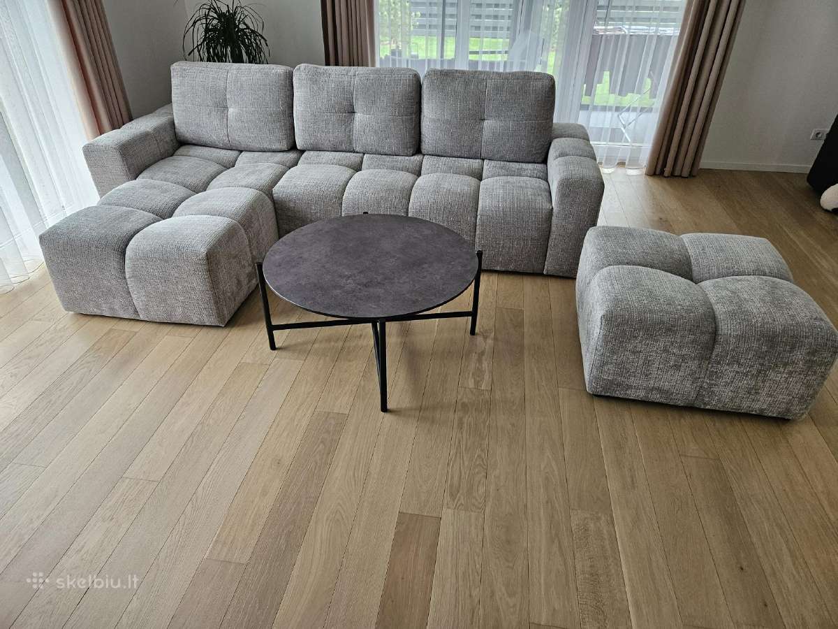 Beveik nauja sofa su lovos funkcija ir pufu. - nuotraukos Nr. 2