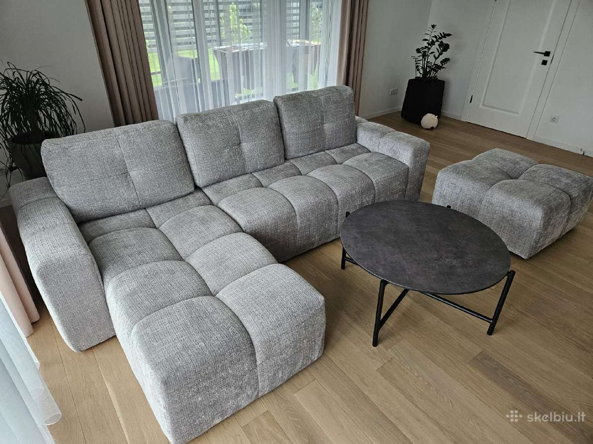 Beveik nauja sofa su lovos funkcija ir pufu. - nuotraukos Nr. 3