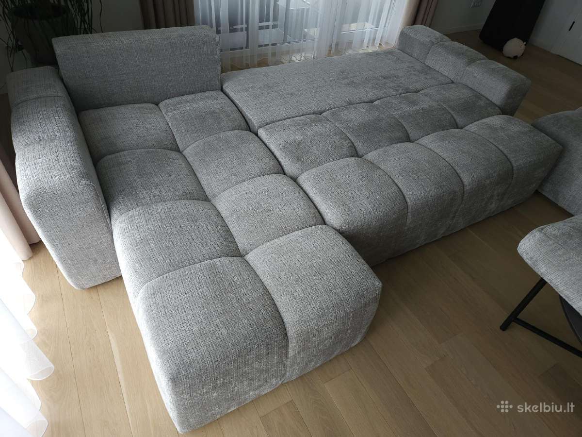 Beveik nauja sofa su lovos funkcija ir pufu. - nuotraukos Nr. 4