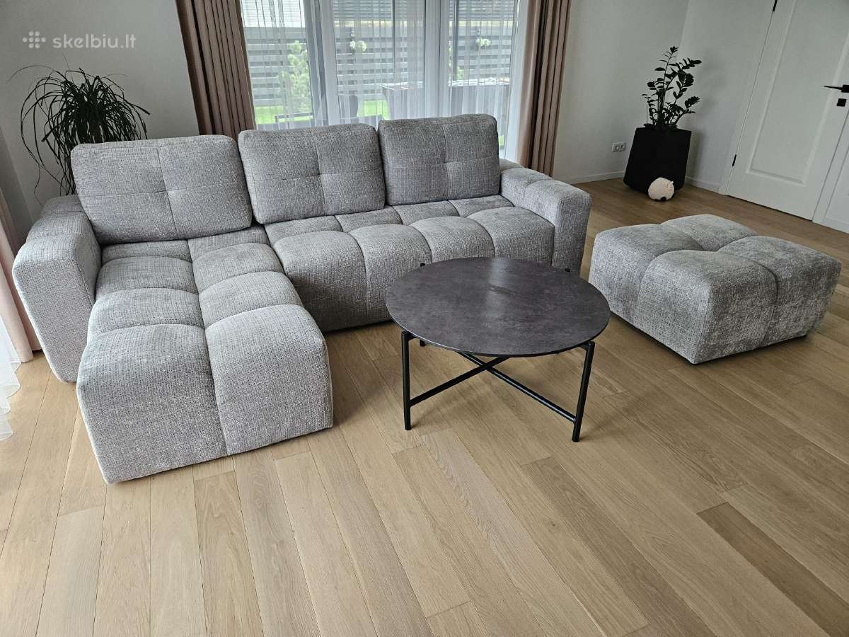 Beveik nauja sofa su lovos funkcija ir pufu. - nuotraukos Nr. 7