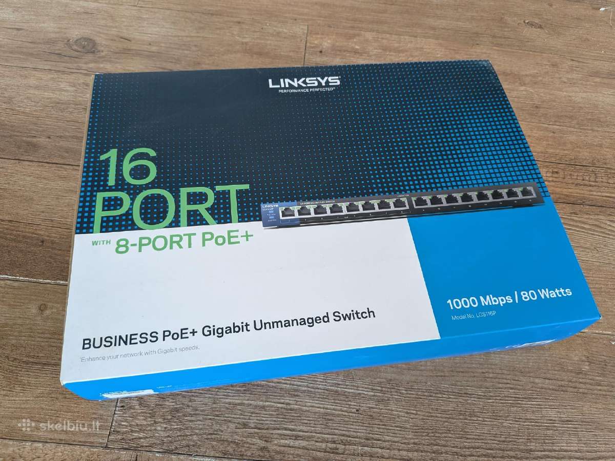 Swičas linksys 16 portų su Poe 1gbps - nuotraukos Nr. 3