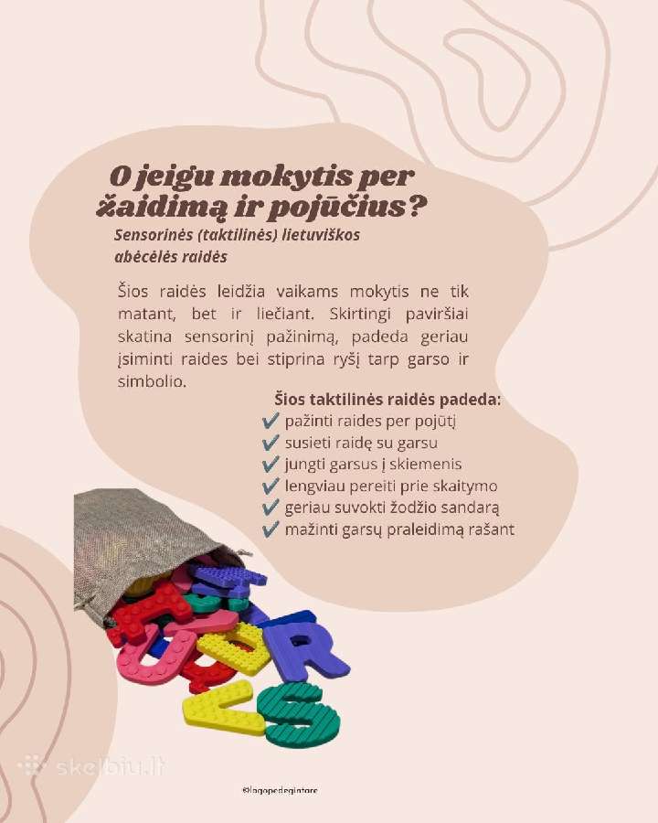 Taktilinės lietuviškos abėcėlės raidės - nuotraukos Nr. 2