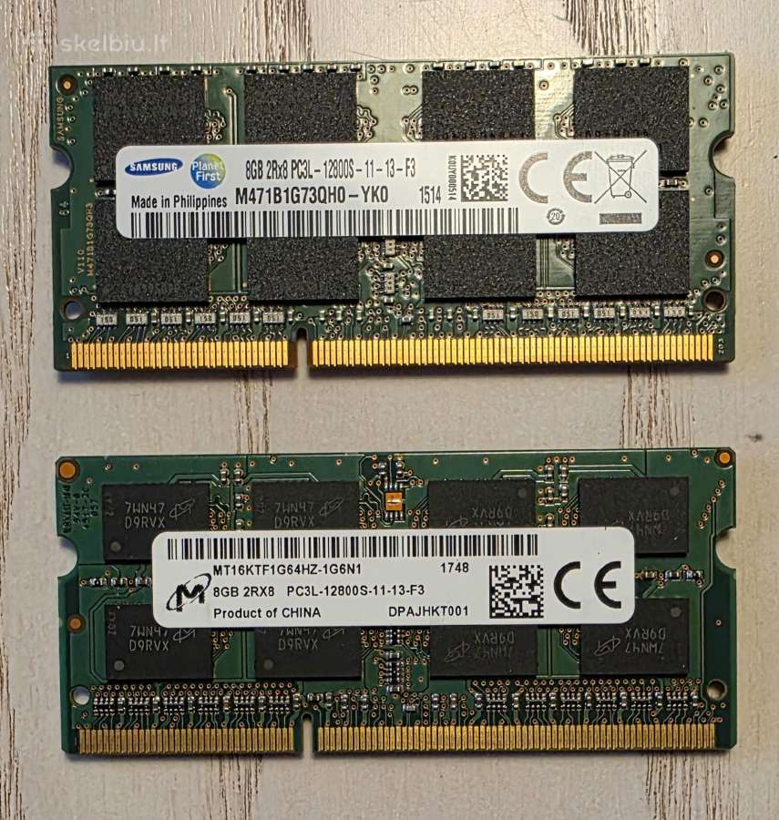 RAM ddr3l 8gb 1600 Sodimm 1.35v - nuotraukos Nr. 2