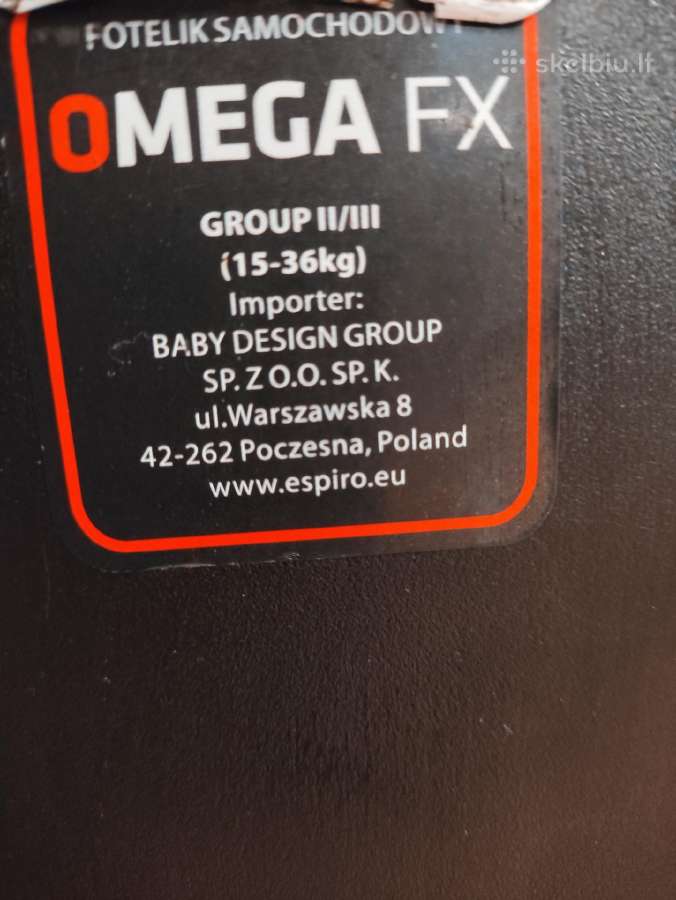 Parduodama automobilinė kėdutė Espiro Omega Fx - nuotraukos Nr. 4