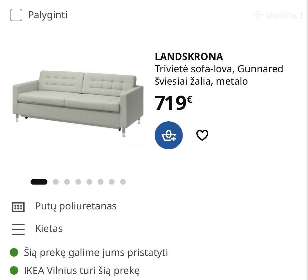 Ikea landskrona skleidžiama sofa su pufu - nuotraukos Nr. 7