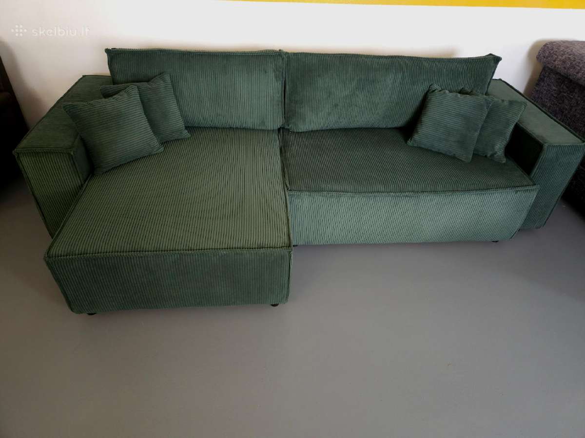 Nauja, kampinė sofa lova - žalios spalvos. - nuotraukos Nr. 2