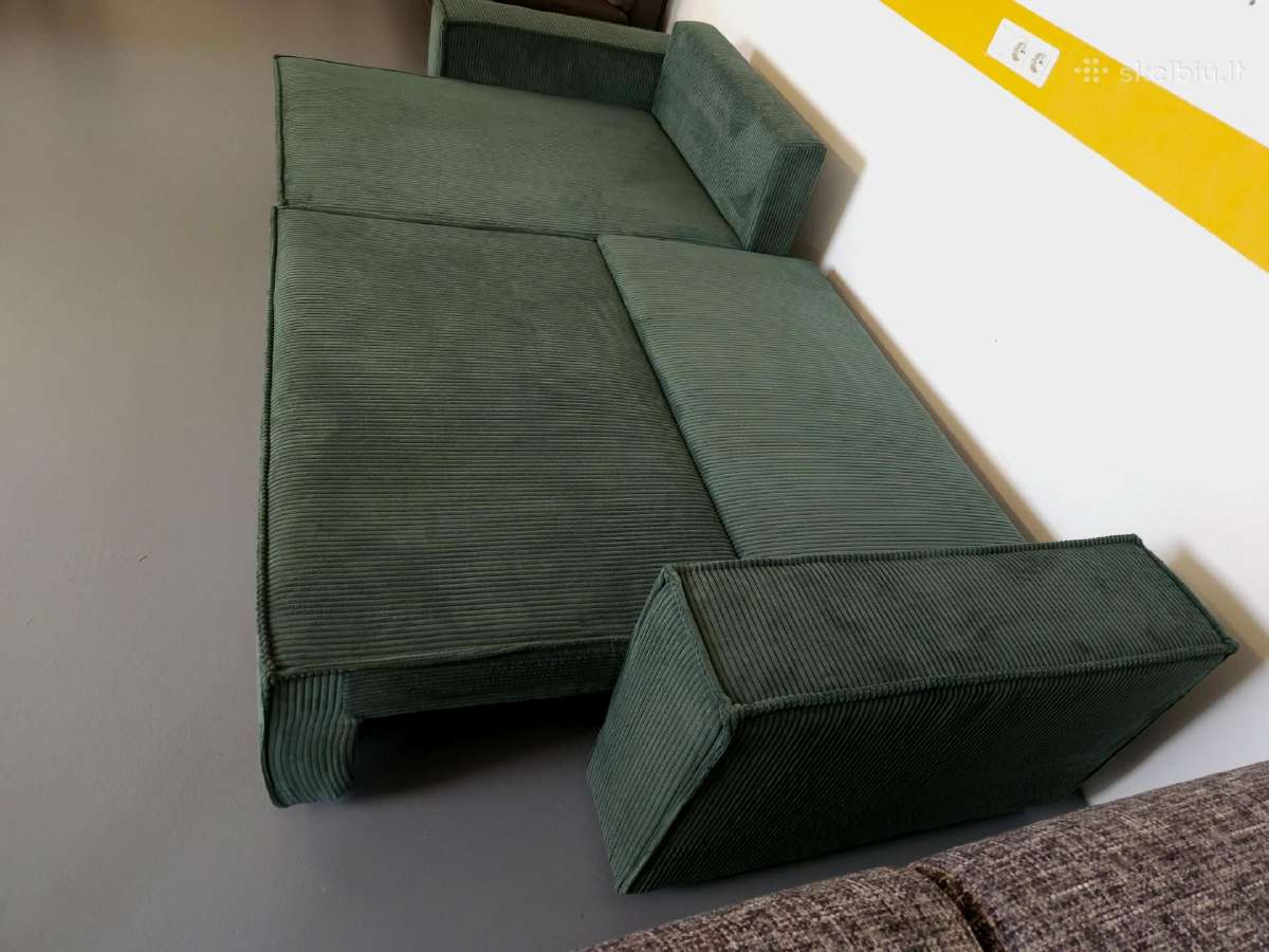 Nauja, kampinė sofa lova - žalios spalvos. - nuotraukos Nr. 3