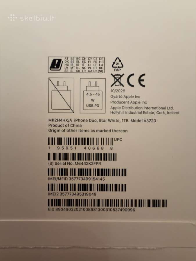 iPhone Duo 1tb - Star White - nuotraukos Nr. 12