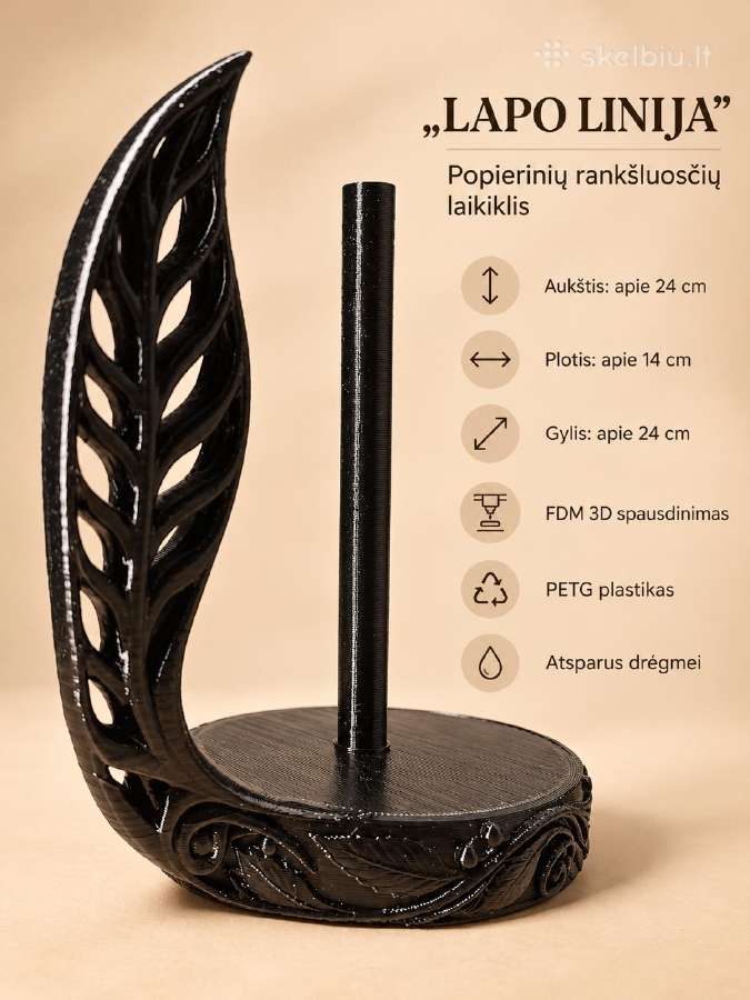 3D spausdinti popierinių rankšluosčių laikikliai - nuotraukos Nr. 2