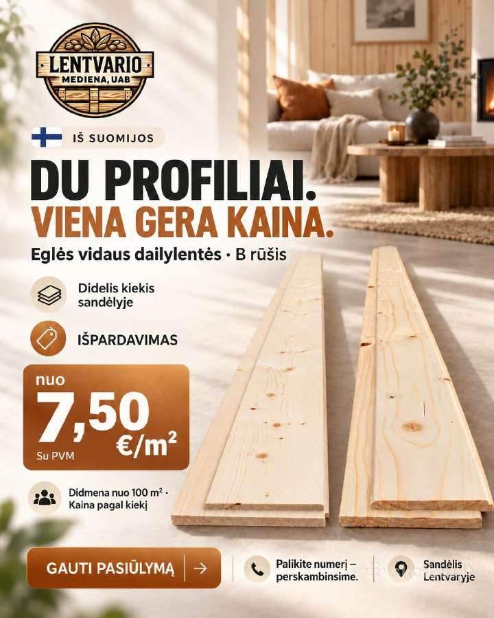 Lauko dailylentės iš Suomijos – 10,50 €/m²! - nuotraukos Nr. 2