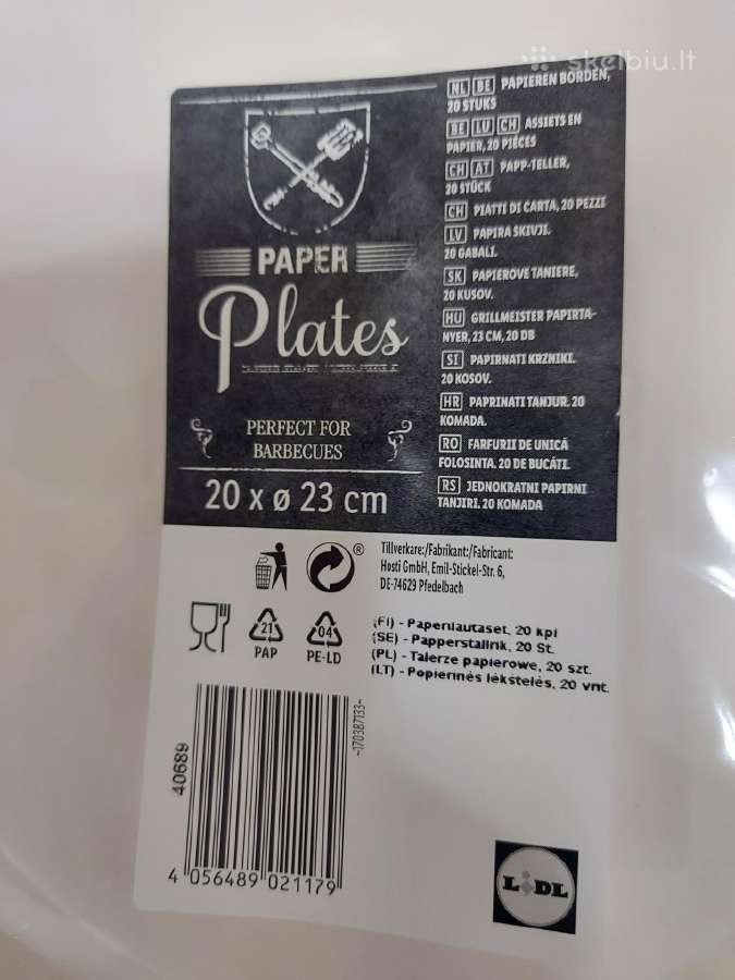 Vienkartinės popierinės lėkštės 40vnt - nuotraukos Nr. 2