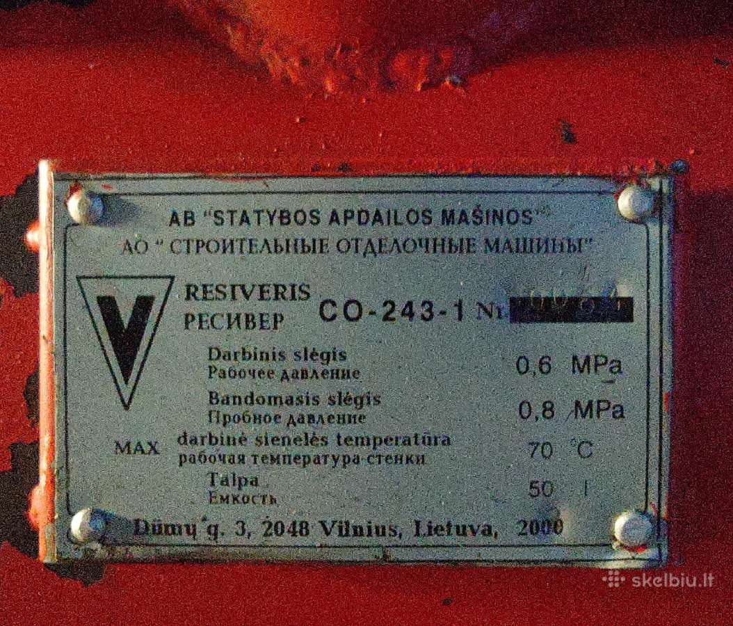 Oro kompresorius Co-243-1, trifazis su automatika - nuotraukos Nr. 6