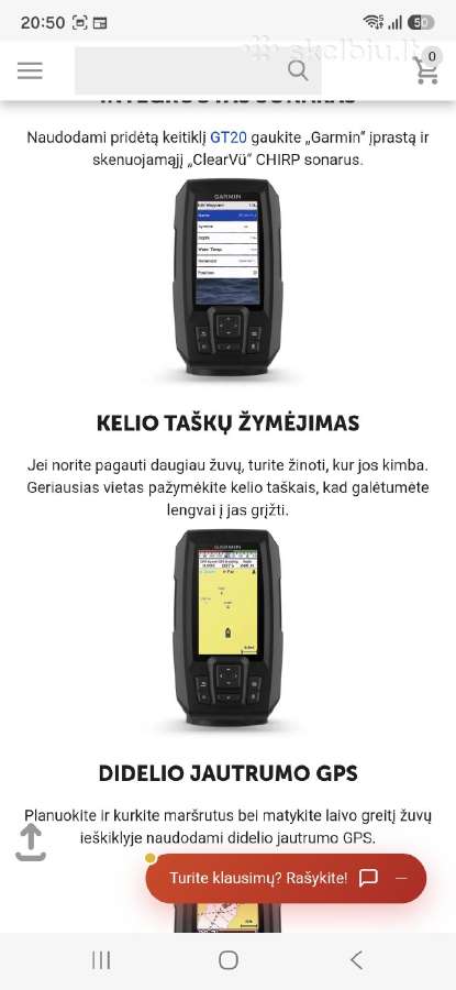 Garmin Striker Vivid 4cv su Gt20-tm sonaru - nuotraukos Nr. 5