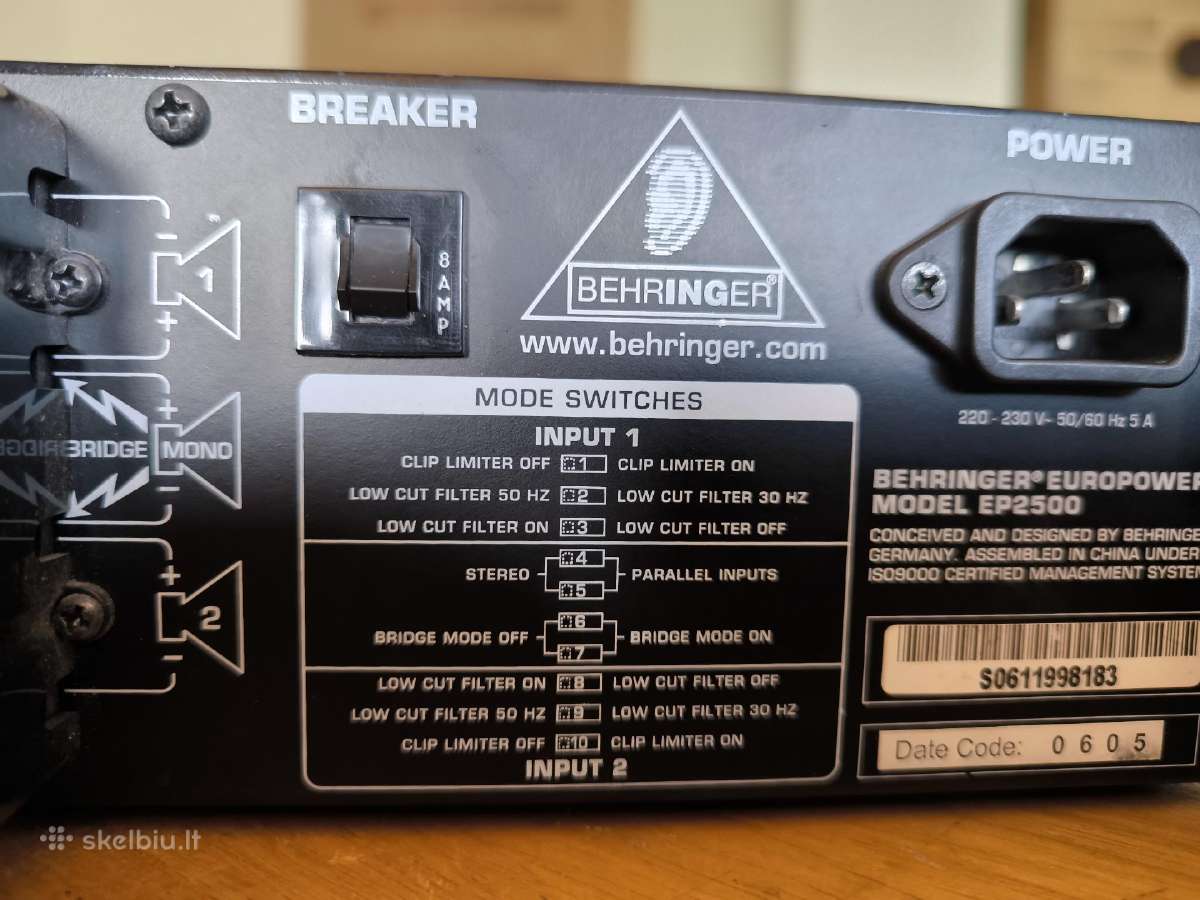 Garso stiprintuvas Behringer ep 2500 - nuotraukos Nr. 7