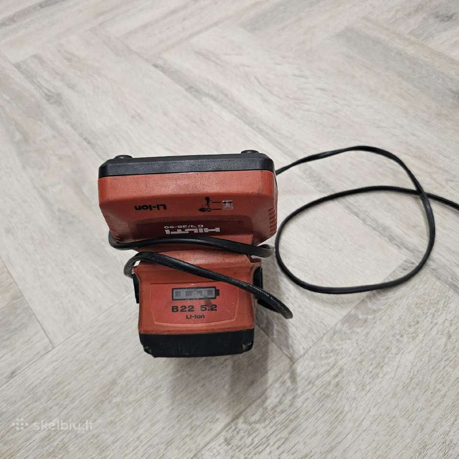 Hilti akumuliatorius ir pakrovėjas 5.2ah - nuotraukos Nr. 2