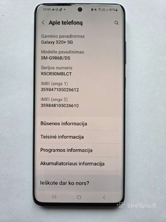 Galaxy S20+ 5G 12gb RAM - nuotraukos Nr. 3