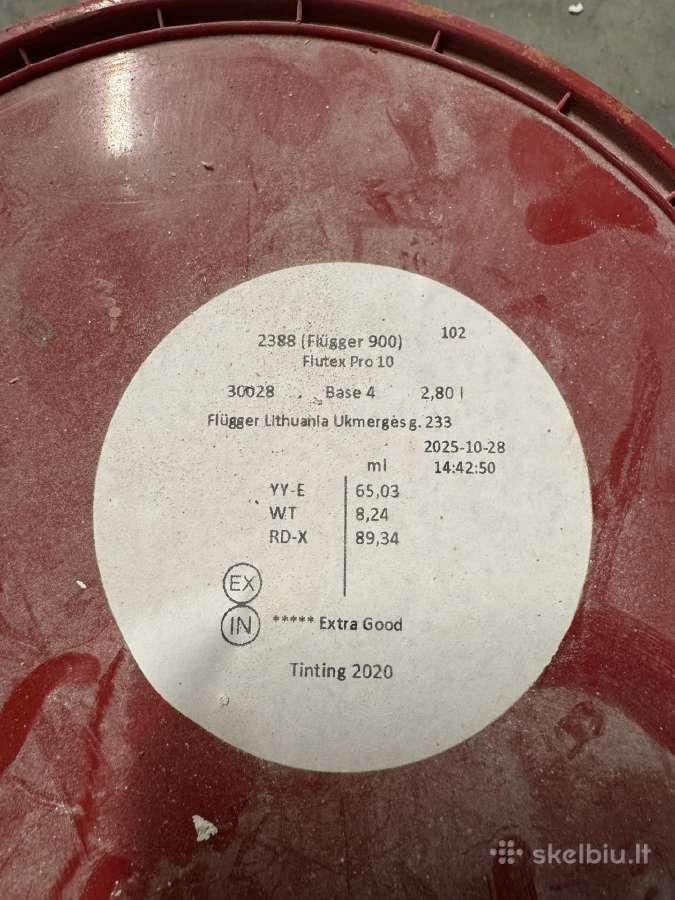 Flügger Pro 10 dažai, pusiau matiniai, spalva 2388 - nuotraukos Nr. 2