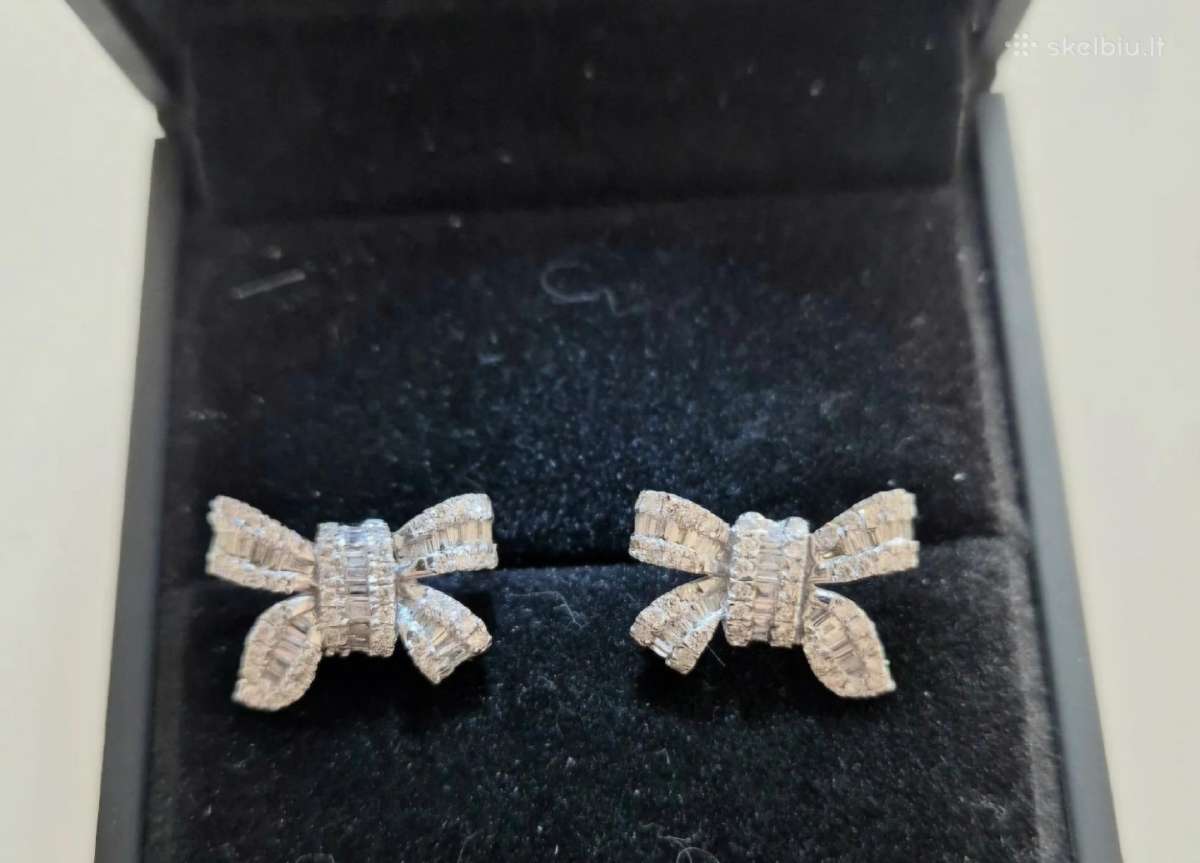 Auskarai, 1 ct. briliantų, 750 auksas - nuotraukos Nr. 3
