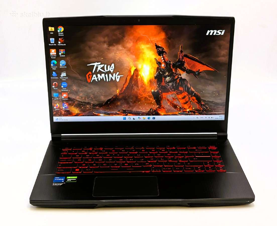 Msi Gf63 Thin i5-11400h 16/256 Gtx1650 Žaidimams - nuotraukos Nr. 2