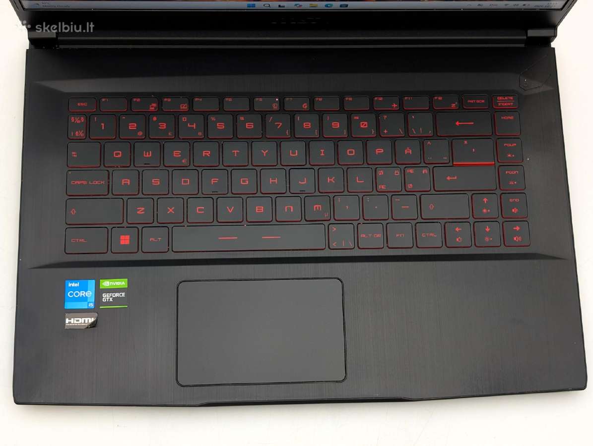 Msi Gf63 Thin i5-11400h 16/256 Gtx1650 Žaidimams - nuotraukos Nr. 4