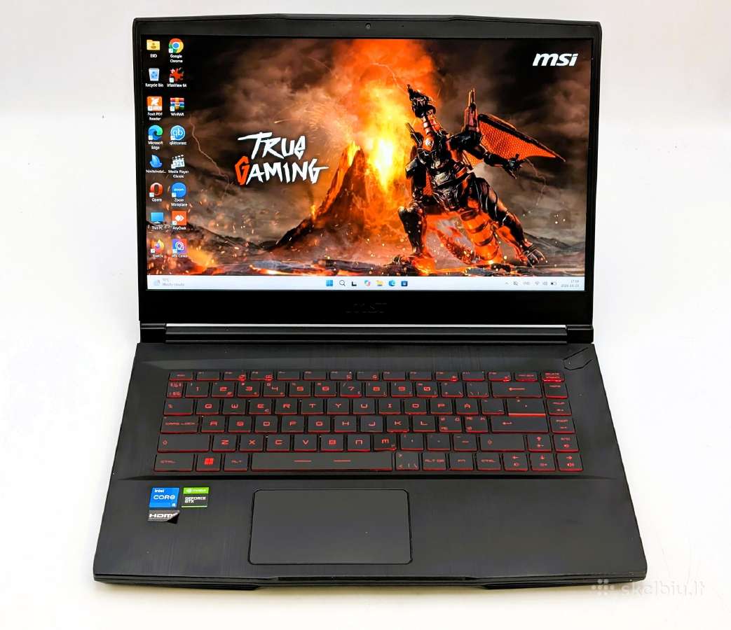 Msi Gf63 Thin i5-11400h 16/256 Gtx1650 Žaidimams - nuotraukos Nr. 3