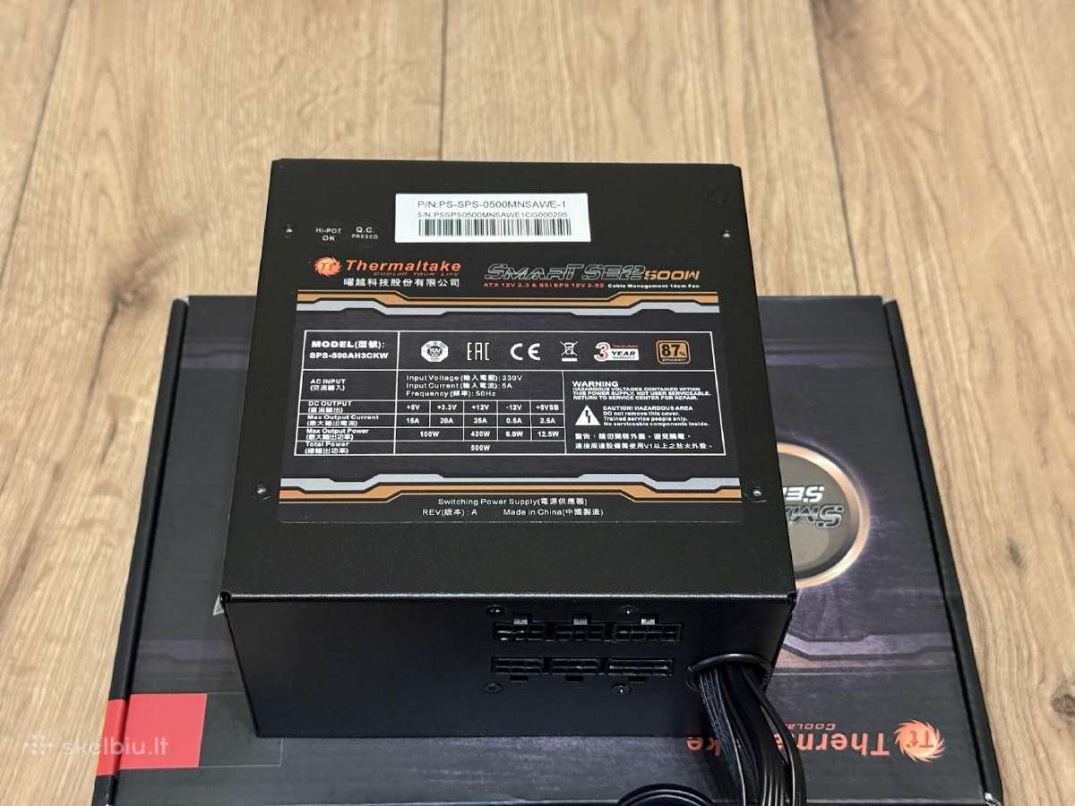 Thermaltake Smart Se2 500w pusiau modulinis - nuotraukos Nr. 10