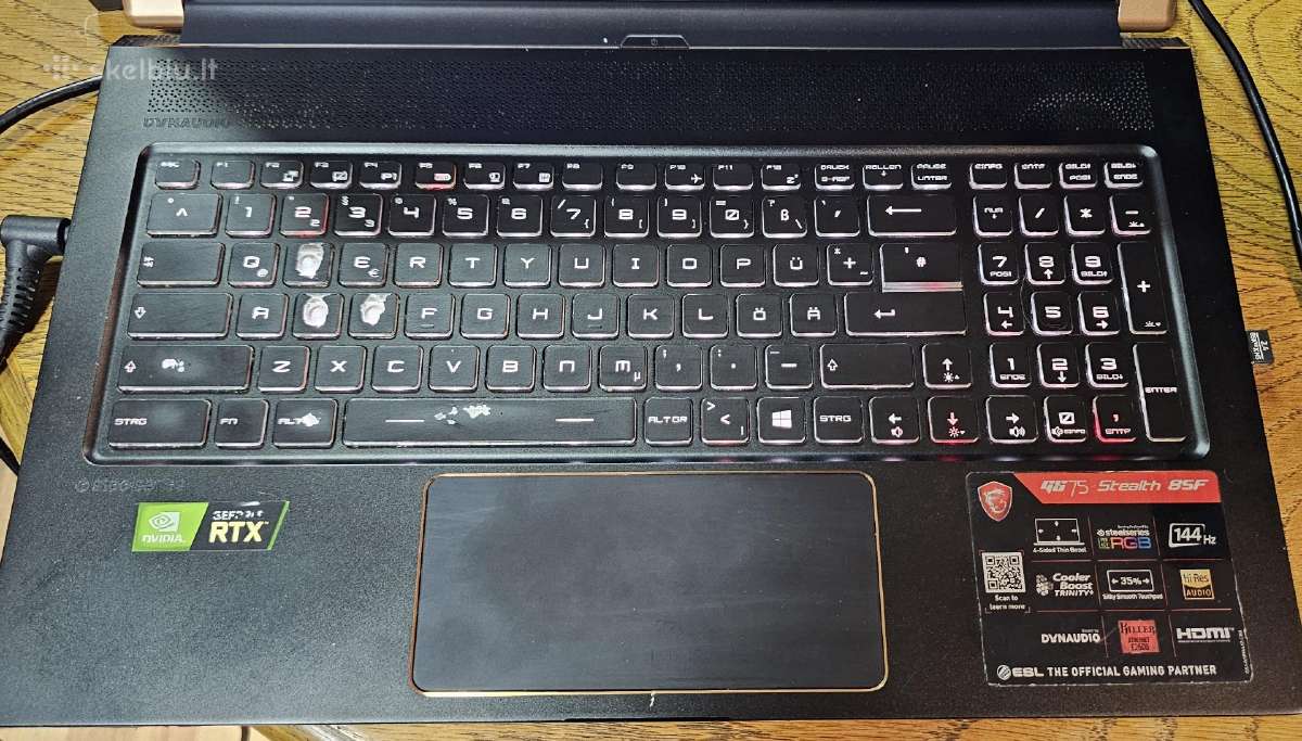 Lenovo Legion y720 ir Msi Gs75 Stealth 8sf - nuotraukos Nr. 7
