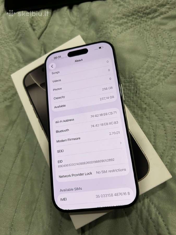 iPhone 16 pro 256gb 10/10 - nuotraukos Nr. 4