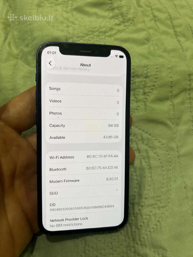 iPhone 12 mini 64gb baterija 91 - nuotraukos Nr. 3