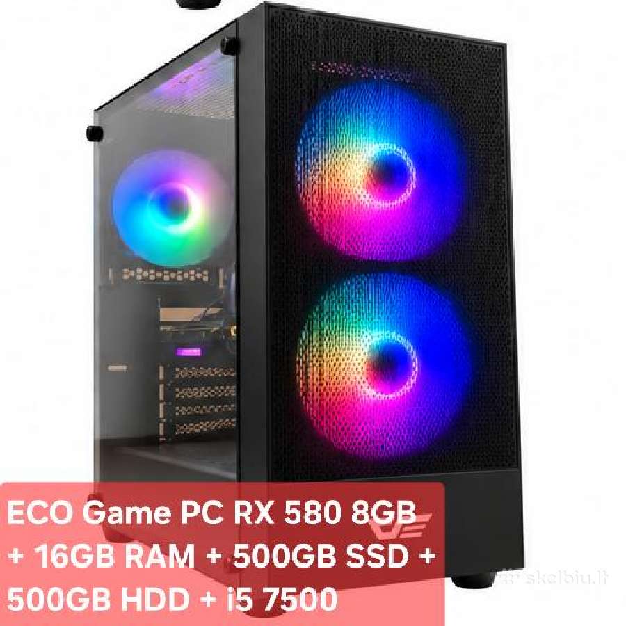 Game Pc, Rx580 8gb, 16gb Ddr4, 500ssd, 500hdd, i5 - nuotraukos Nr. 2
