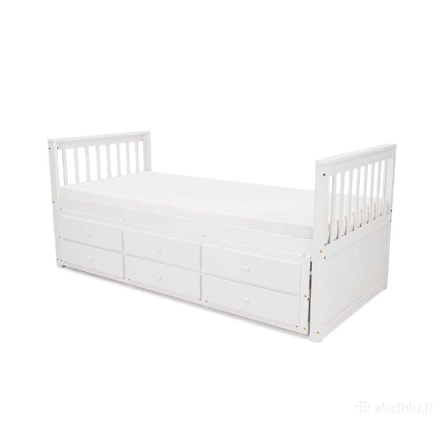 Dvigulė vaikiška lova Milo su stalčiukais 90200 - nuotraukos Nr. 6