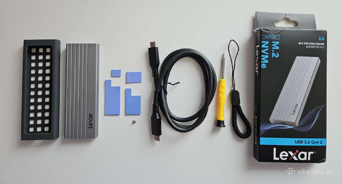 Lexar E6 Usb 3.2 Gen 2 aliuminė SSD Nvme dėžutė - nuotraukos Nr. 9